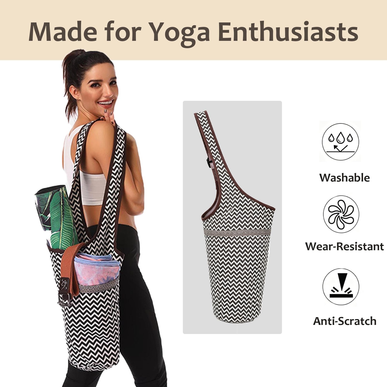 Sports Yoga Mat Bag,Large Opening Yoga Mat Carrier for Quick Access,with Larg…