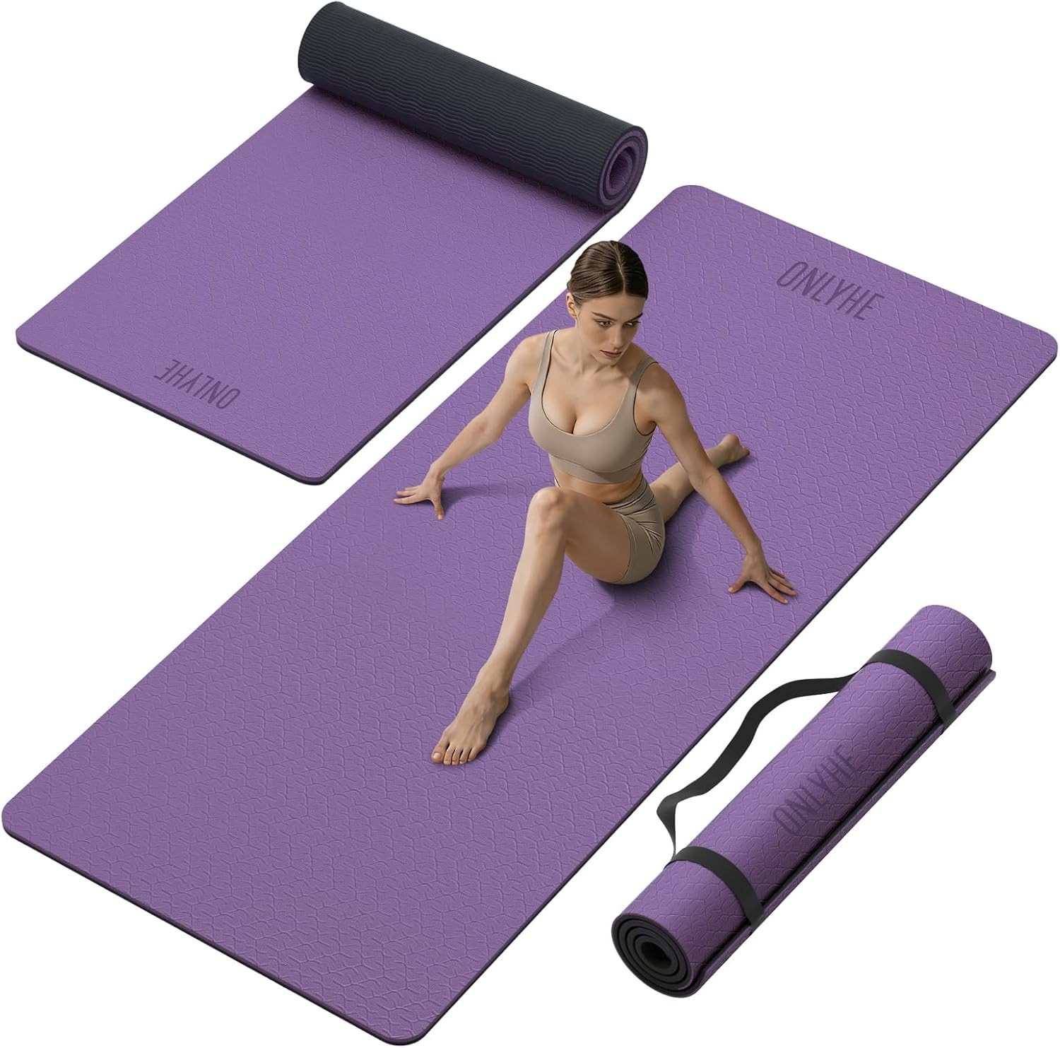 Wide Yoga Mat Thick(10Mm) Exercise Mat Non Slip Anti-Tear,72&Prime;X35&Prime; Extra Large Pi