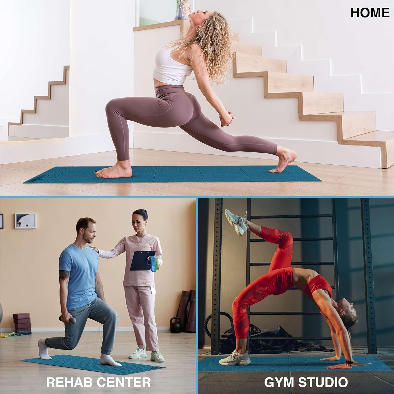 Foldable Yoga Exercise Mat – Lightweight, Anti-Slip, and Easy to Store for Yoga,