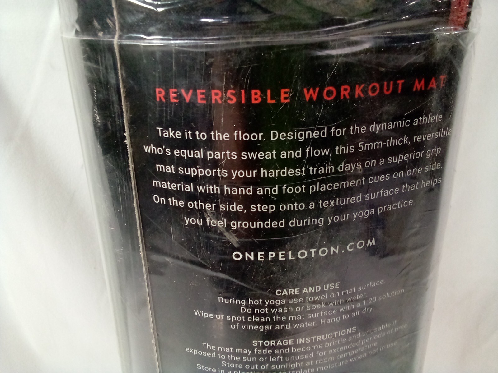 Peloton Reversible Workout Mat 71&Prime; x 26&Prime; 5mm Thickness Heavy Duty Black Red