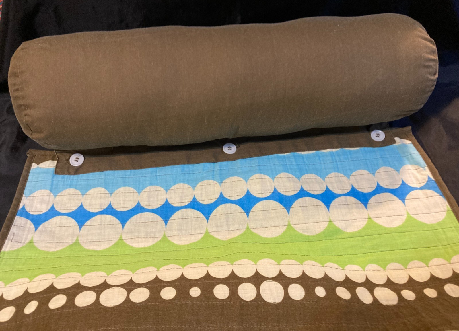 Yoga or Sleep Quilted Mat with Pillow by Jay Franco & Sons 24&Prime; x 66&Prime; EUC