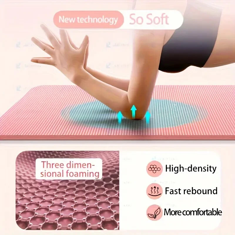 Exercise Yoga Mat Pink 185×60 cm – Gym Pilates, Meditation and Fitness Workouts