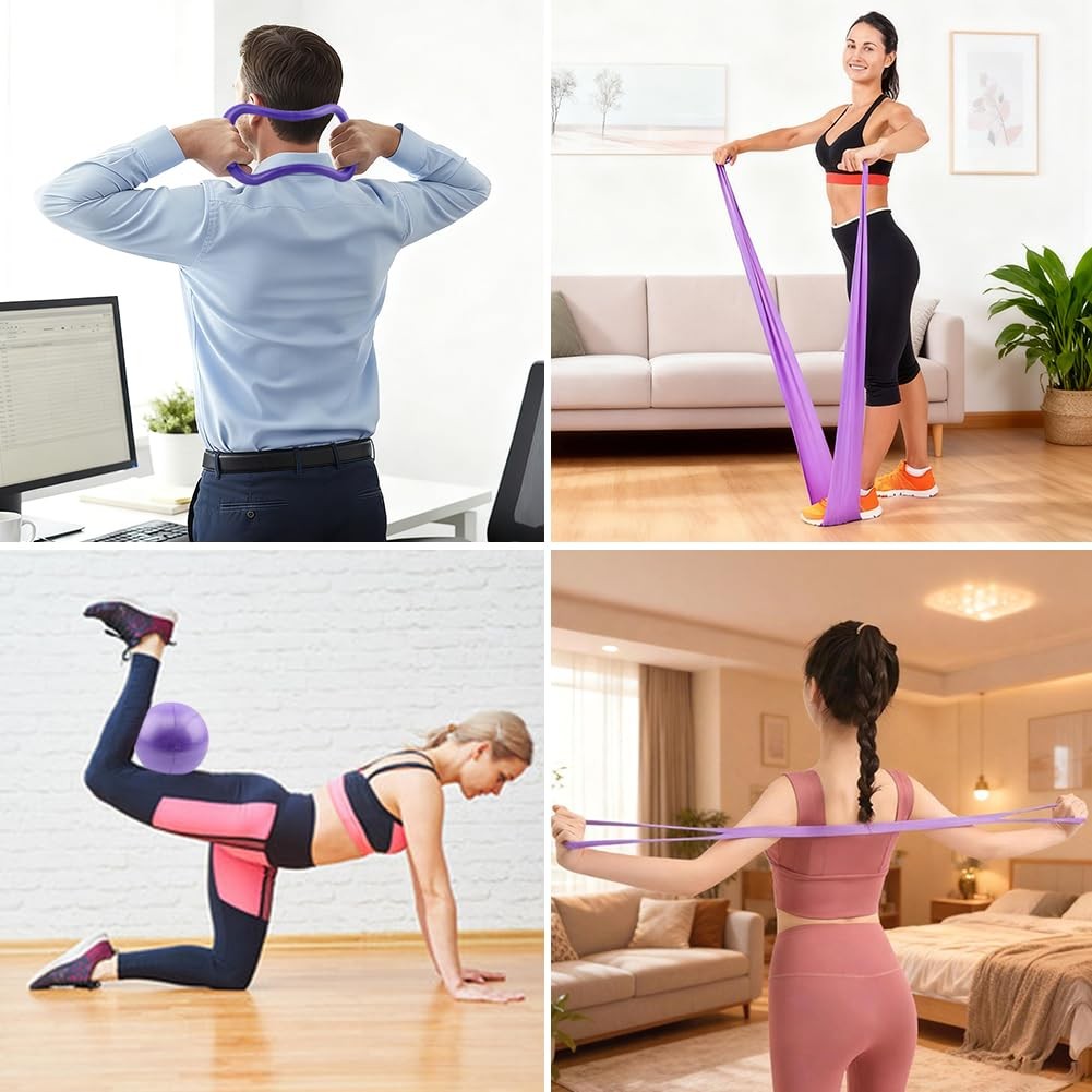 Pilates Essentials Kit for Women, 14 Pcs Home Workout Equipment with Pilates …