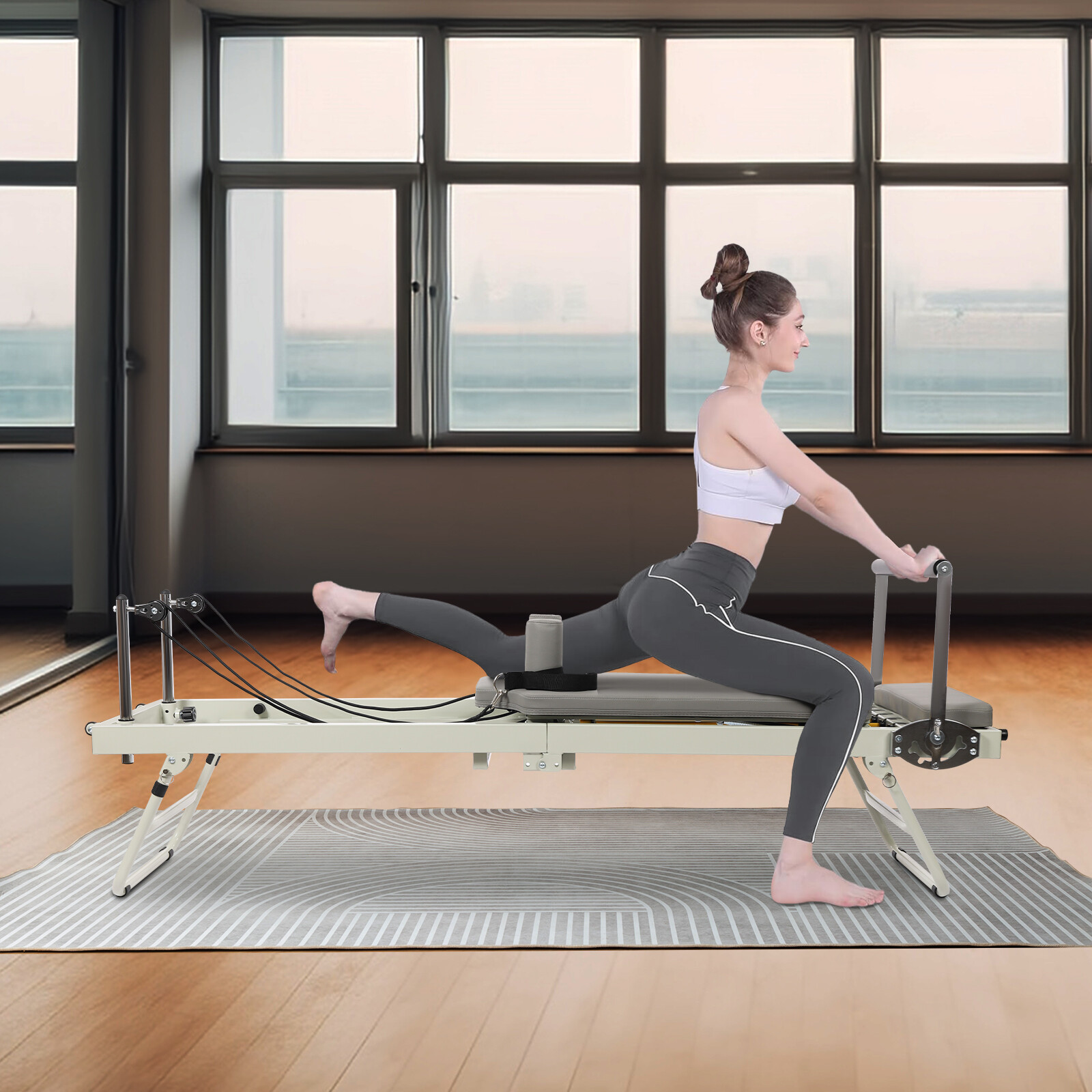 Pilates Reformer Machine Foldable Yoga Fitness Pilates Exercise Equipment 120kg