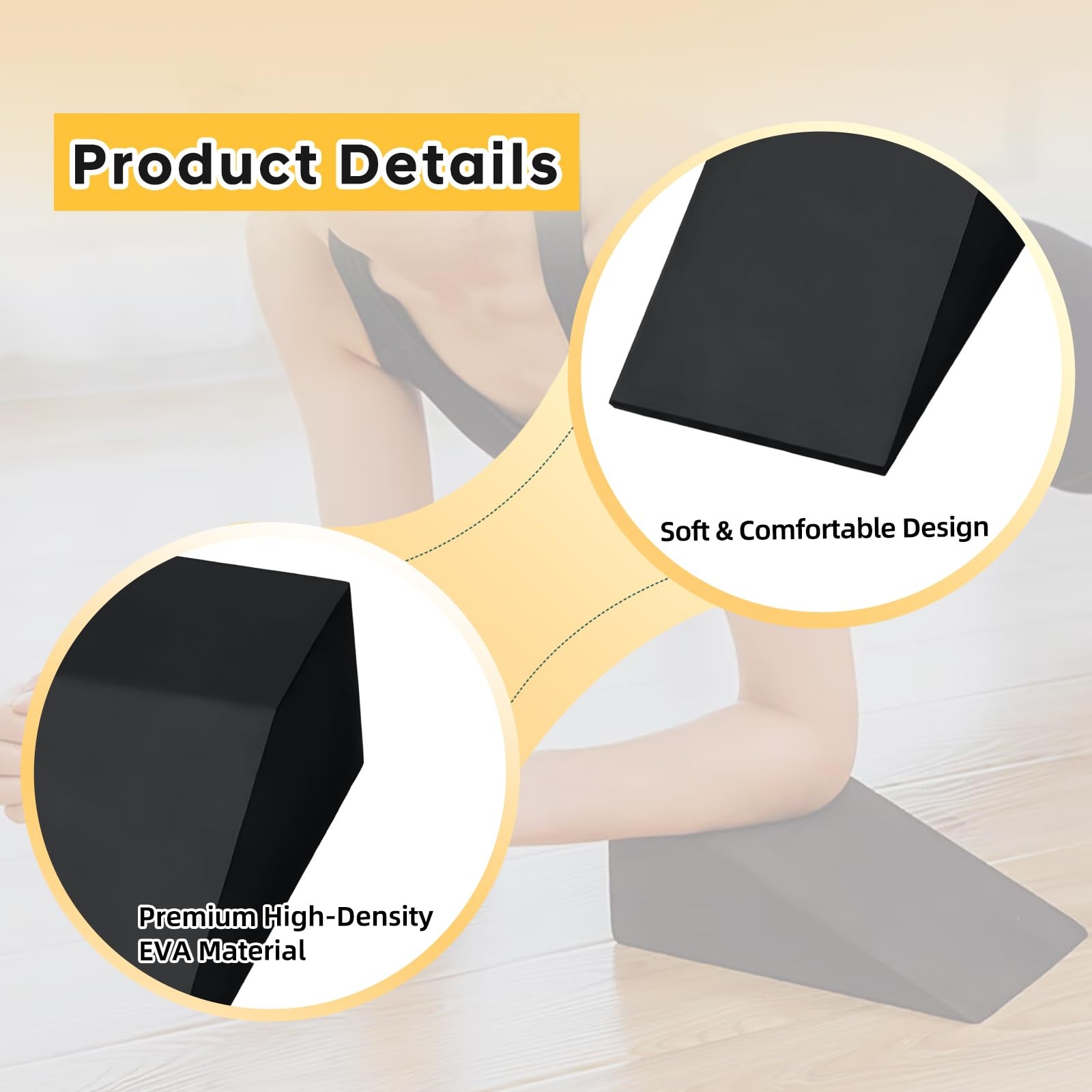 Squat Wedge Block Yoga 2 Pack Foam Exercise Foot Heel Elevated Calf Gymnastic