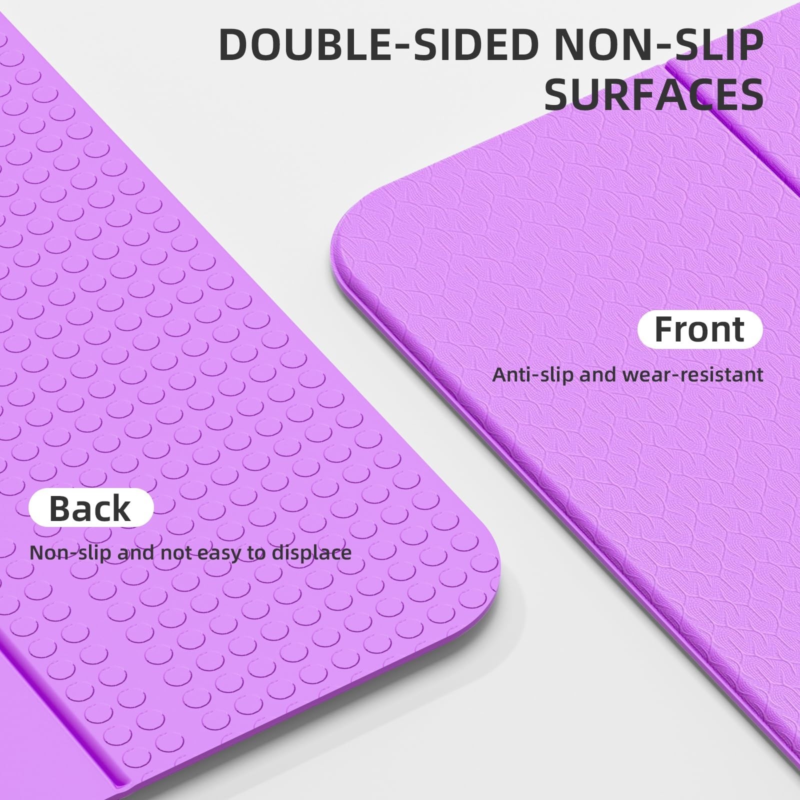 Folding Yoga Mat Extra Thick 0.4 Inch, Foldable Yoga Mat 75 x 26 Inches, TPE …