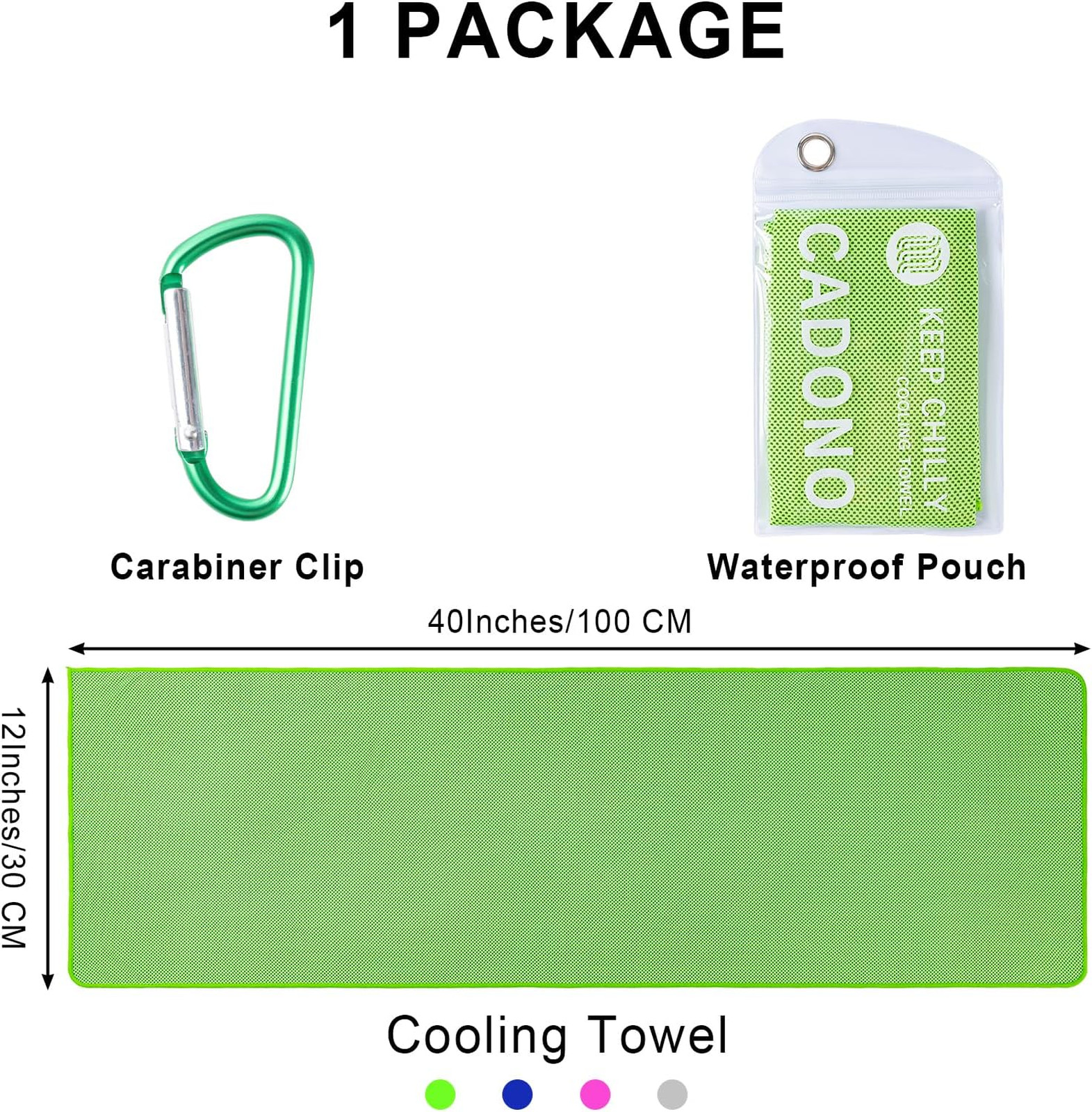 Cooling Towel, Microfiber, 40×12 Inches, Multicolor, Sports Fitness Camping Gym