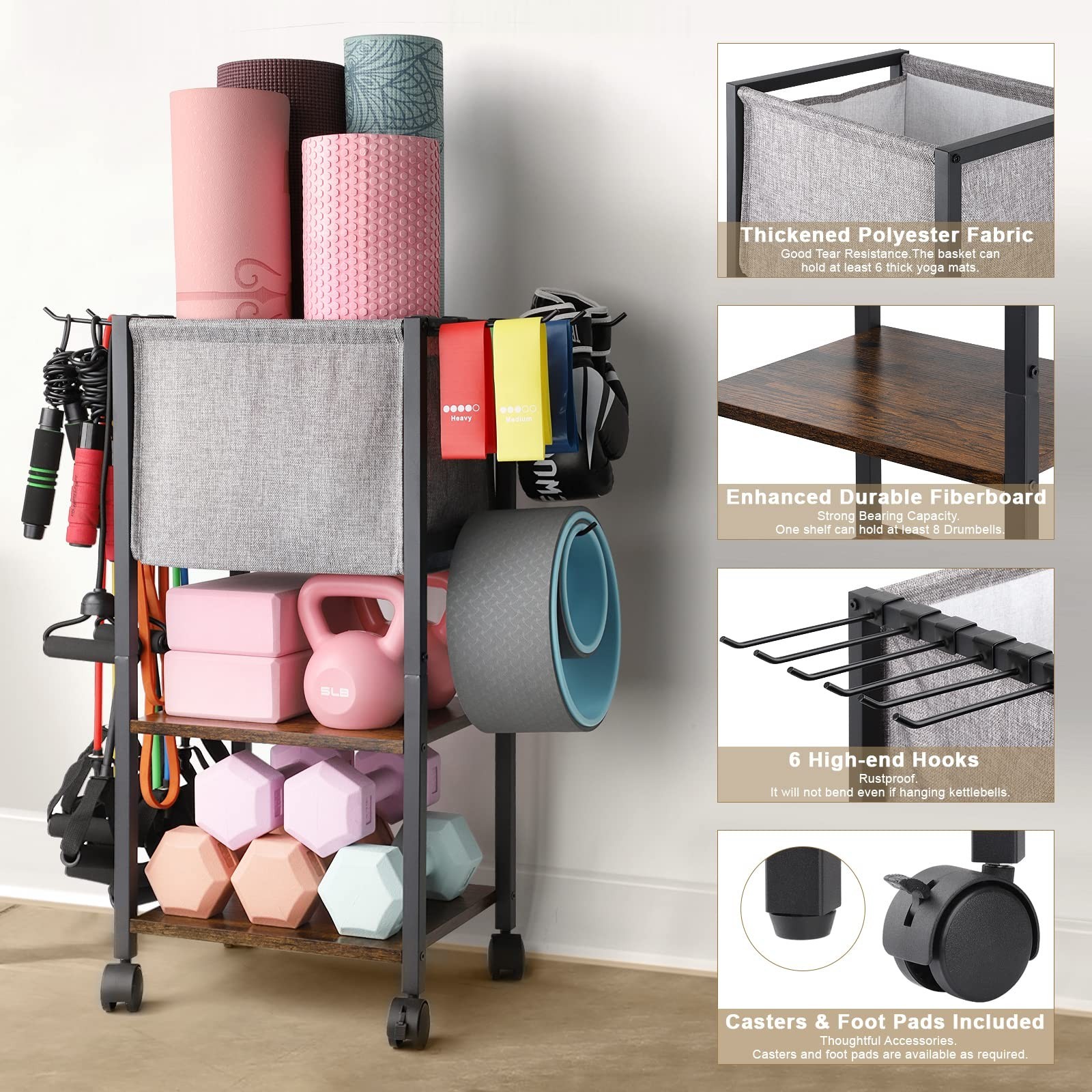 Yoga Mat Storage Rack Home Gym Equipment Workout Equipment Storage Organizer …