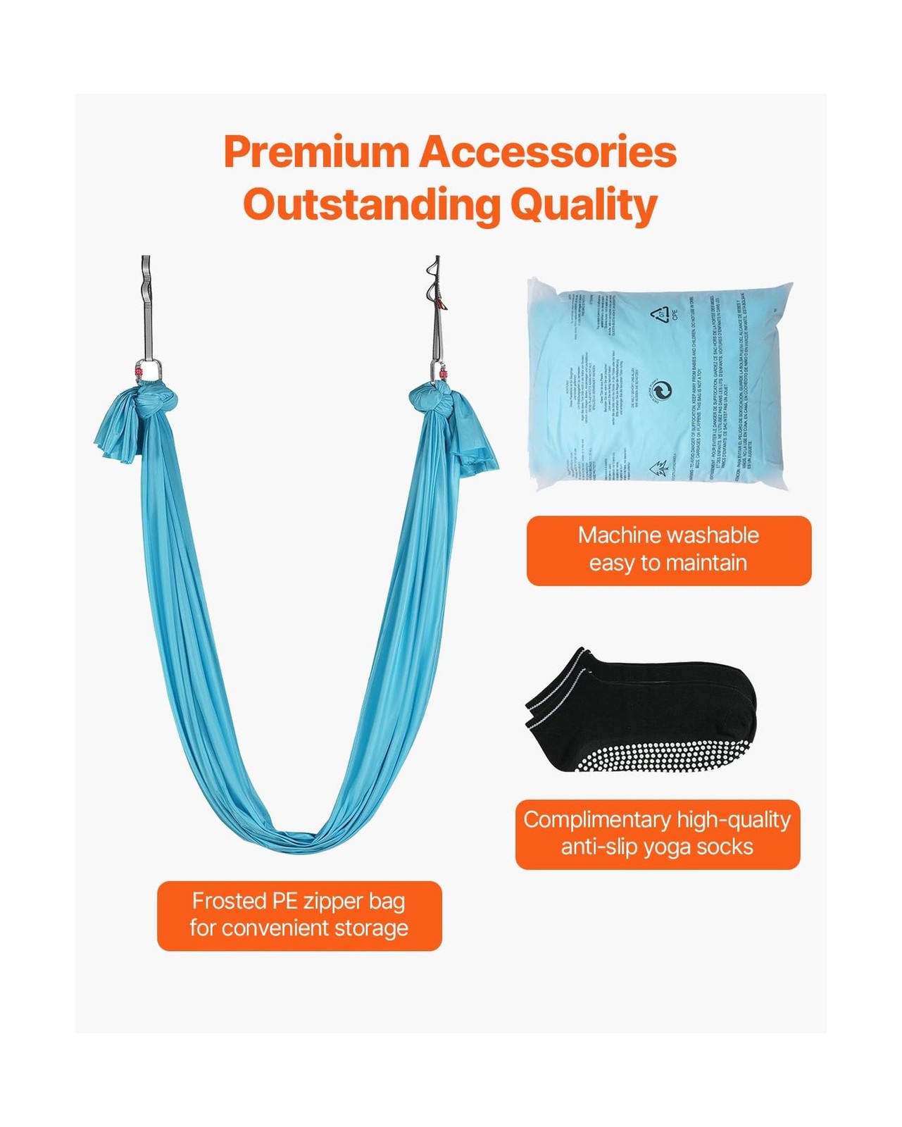 VEVOR Aerial Silk & Yoga Swing, Aerial Yoga Hammock Kit with 10… FAST USA SHIP