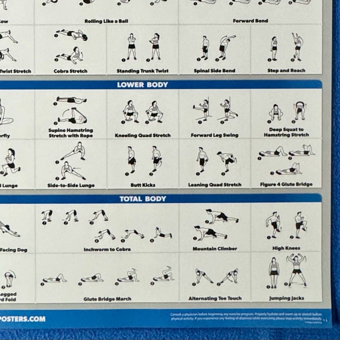 QuickFit Yoga Posters 4 Posters Stretching Warm-up Exercise Palace Learning