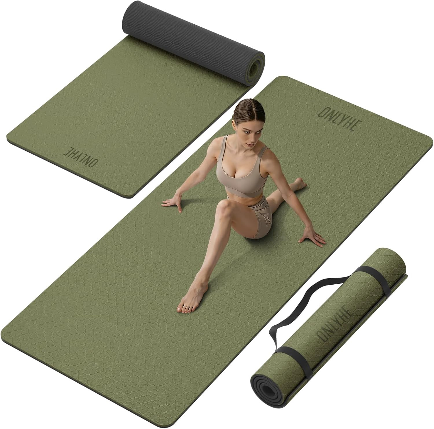Yoga Mat Thick(10Mm) Exercise Mat Non Slip Anti-Tear,72&Prime;X35&Prime; Extra Large Pilates