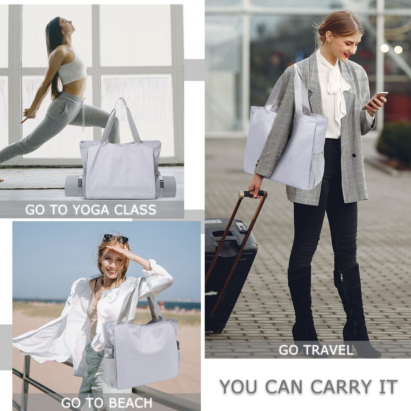 Yoga Mat Bag Waterproof Shoulder Gym Tote Holder Wet Pocket Pilates Beach