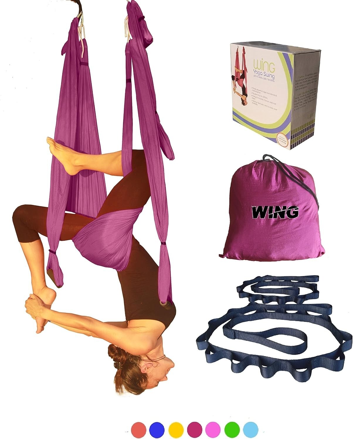 💎 Wing Yoga Swing – Inversion Swing with Daisy Chain – Burgundy 💎