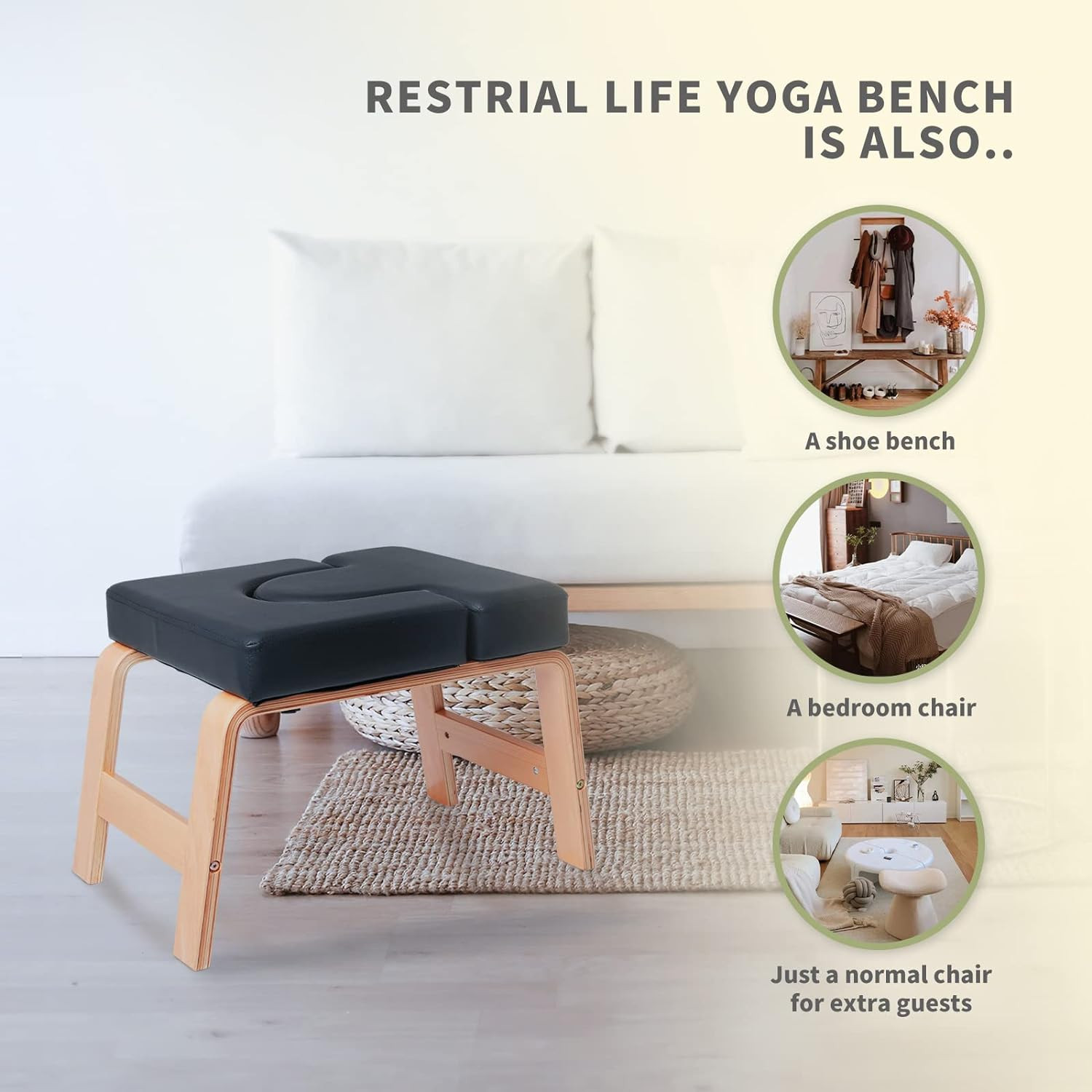 Yoga Inversion Bench- Headstand Bench for Home & Gym, Relieve Stress, Strengthen