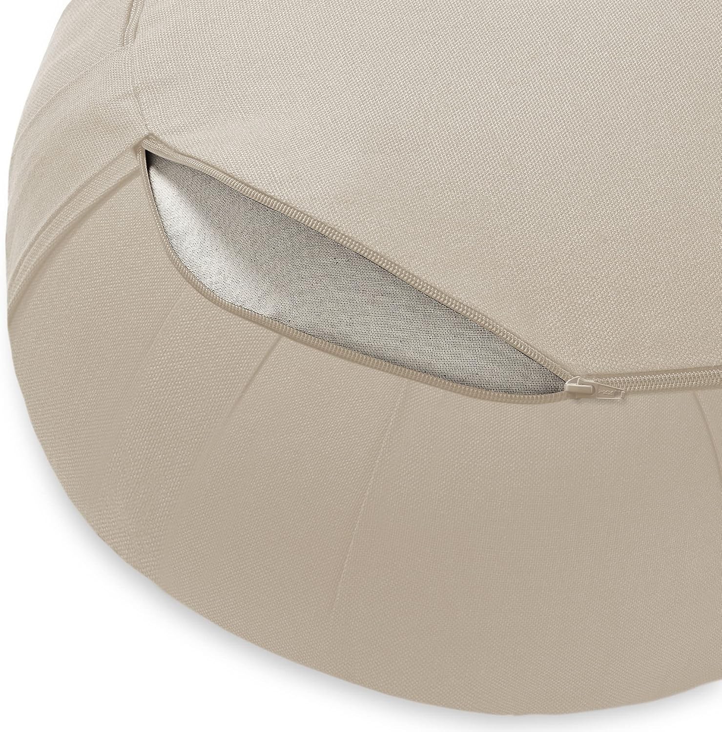 Zafu Meditation Cushion 15&Prime; Round Buckwheat Yoga Pillow with Organic Cotton