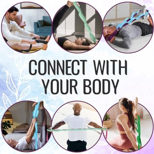 Stretching Strap for Yoga & Physical Therapy – 10 Loops 1&Prime; W – 10 Loops Black