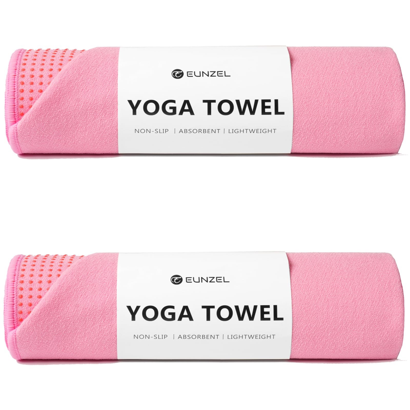 Eunzel 2 Pack Hot Yoga Towel Grip Dot Non Slip Yoga Mat Towe Sweat Absorbent