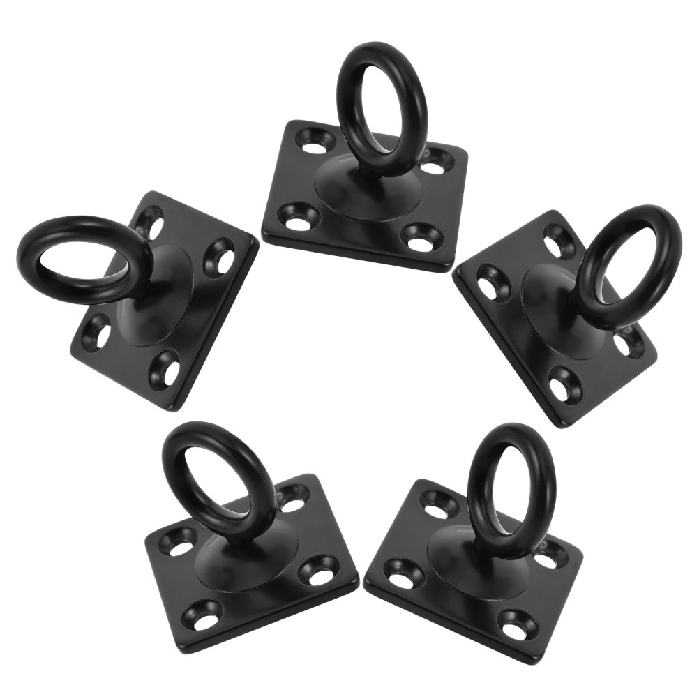 5Pcs Black Steel Ceiling Swing Mount Hooks with Easy No Trace Installation