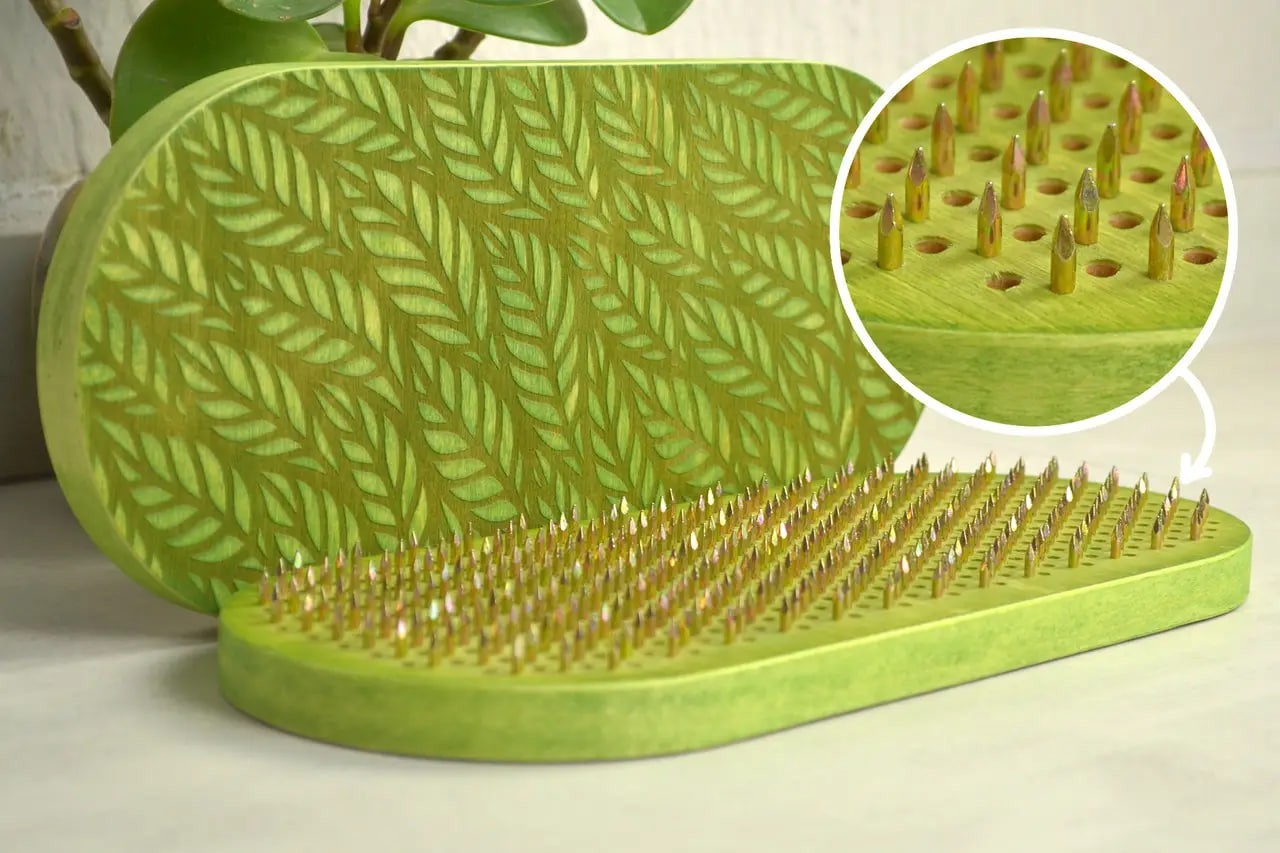 Sadhu Board « Leaves » Yellow Galvanized Nails 10 mm/0.4 inch