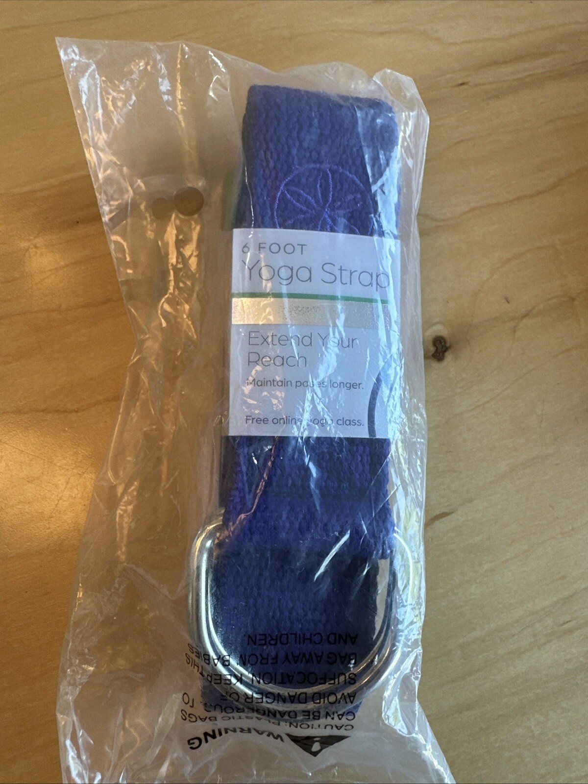 NEW GAIAM PURPLE YOGA STRAP 6FT 100% POLYESTER STRETCH FULL BODY WORKOUT Reach