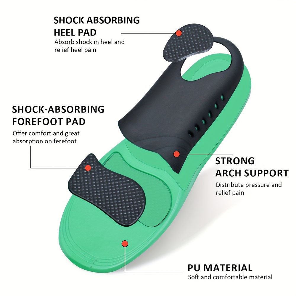 Shock-Absorbent Stable Insoles with Arch Support Designed for Both Men And Women