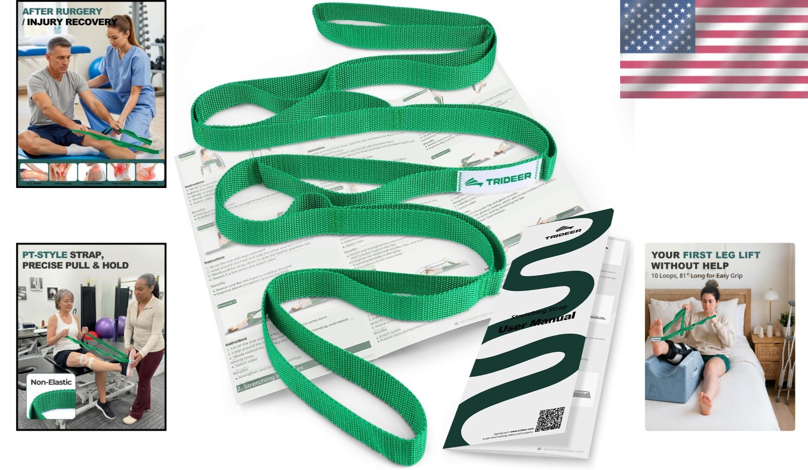 Versatile 75-Inch Stretch Strap & Leg Lifter for Effective Physical Therapy