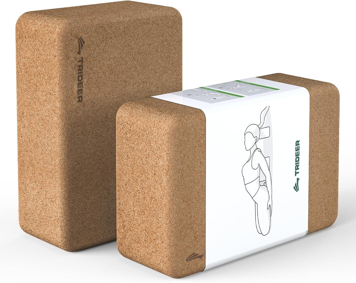 Cork Yoga Blocks, 2 Pack Yoga Blocks Natural Cork, High Density Yoga Block wi…