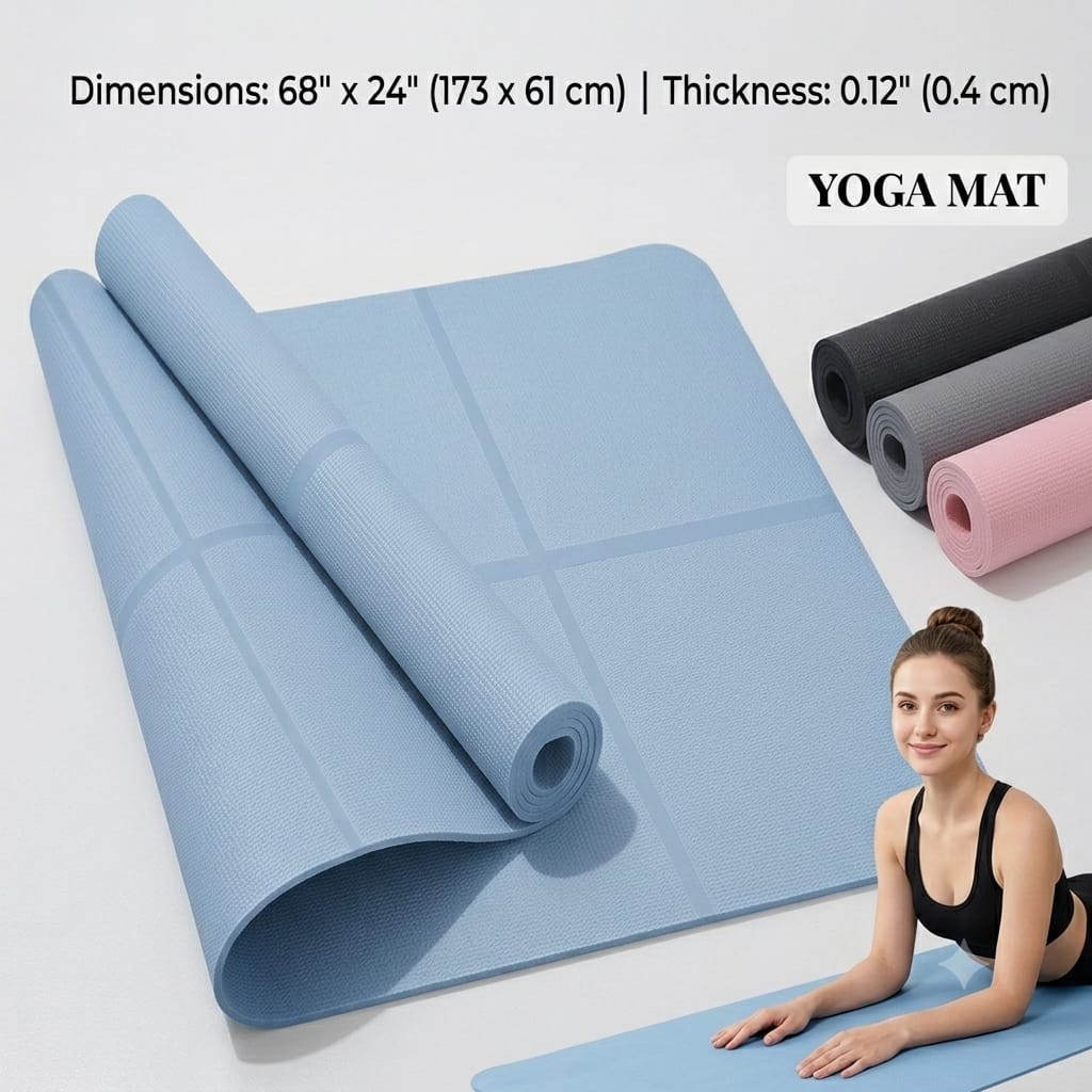 Yoga Mat Thick Foam Exercise Fitness Mat for Men Women Gym Workout Pilates