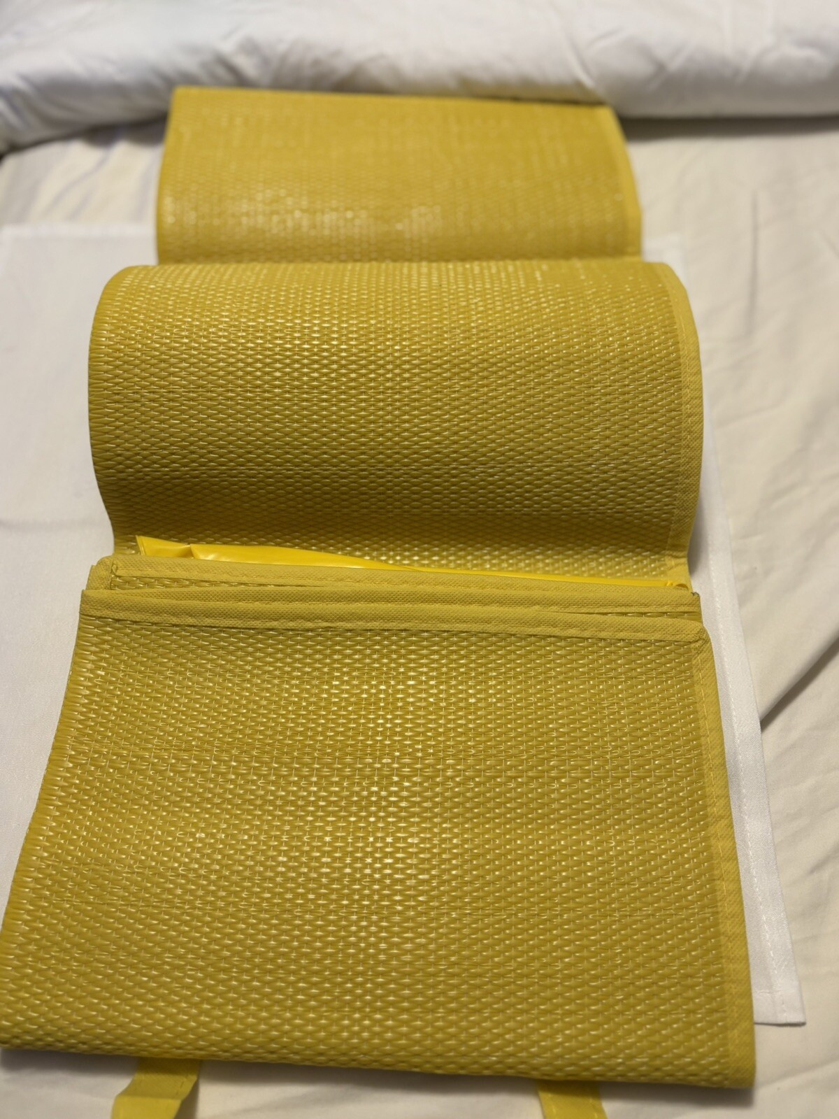 Yellow Beach / Yoga Mats Inflatable Pillow Attached Carry Straps New* Lot #4