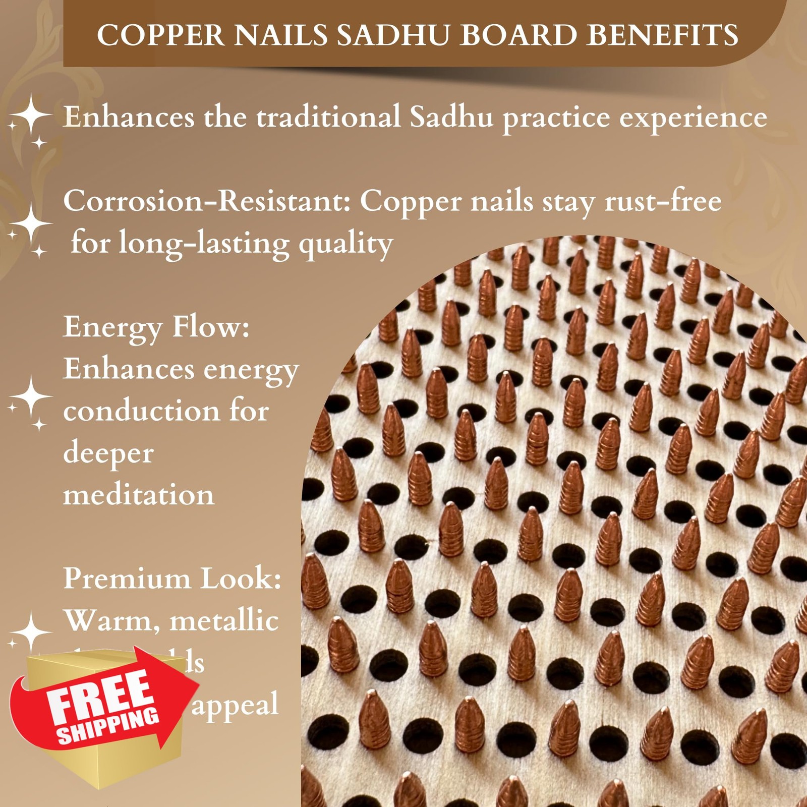 TENGRY sadhu board copper nails 10mm lotus