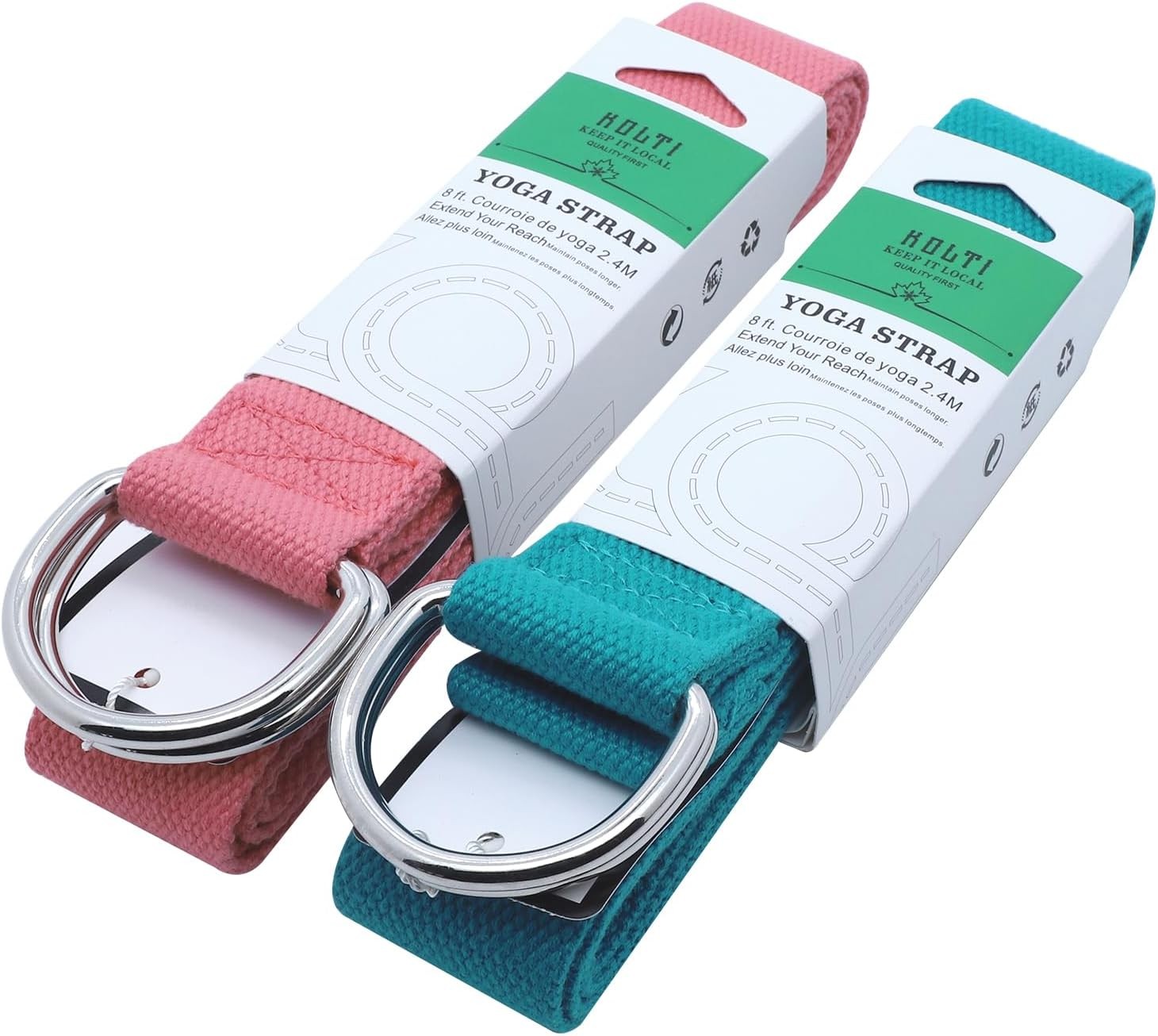 Yoga Exercise Adjustable Straps 8FT with Durable D-Ring for Pilates & Gym Workou