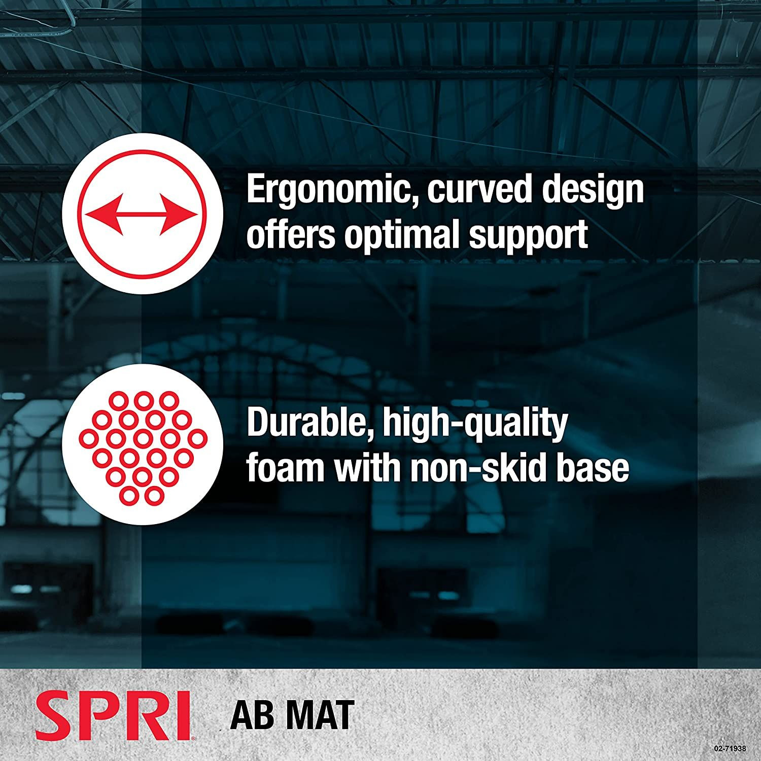 SPRI Ab Mat – Workout Accessory for Abdominal Exercises, Sit-Ups, Black
