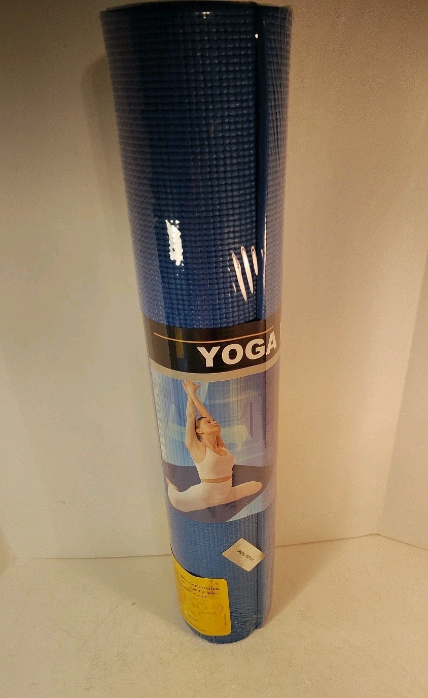 New 5-Piece Yoga Set: Blue Mat, 2 Blocks, Carry Case & Strap Fitness Kit