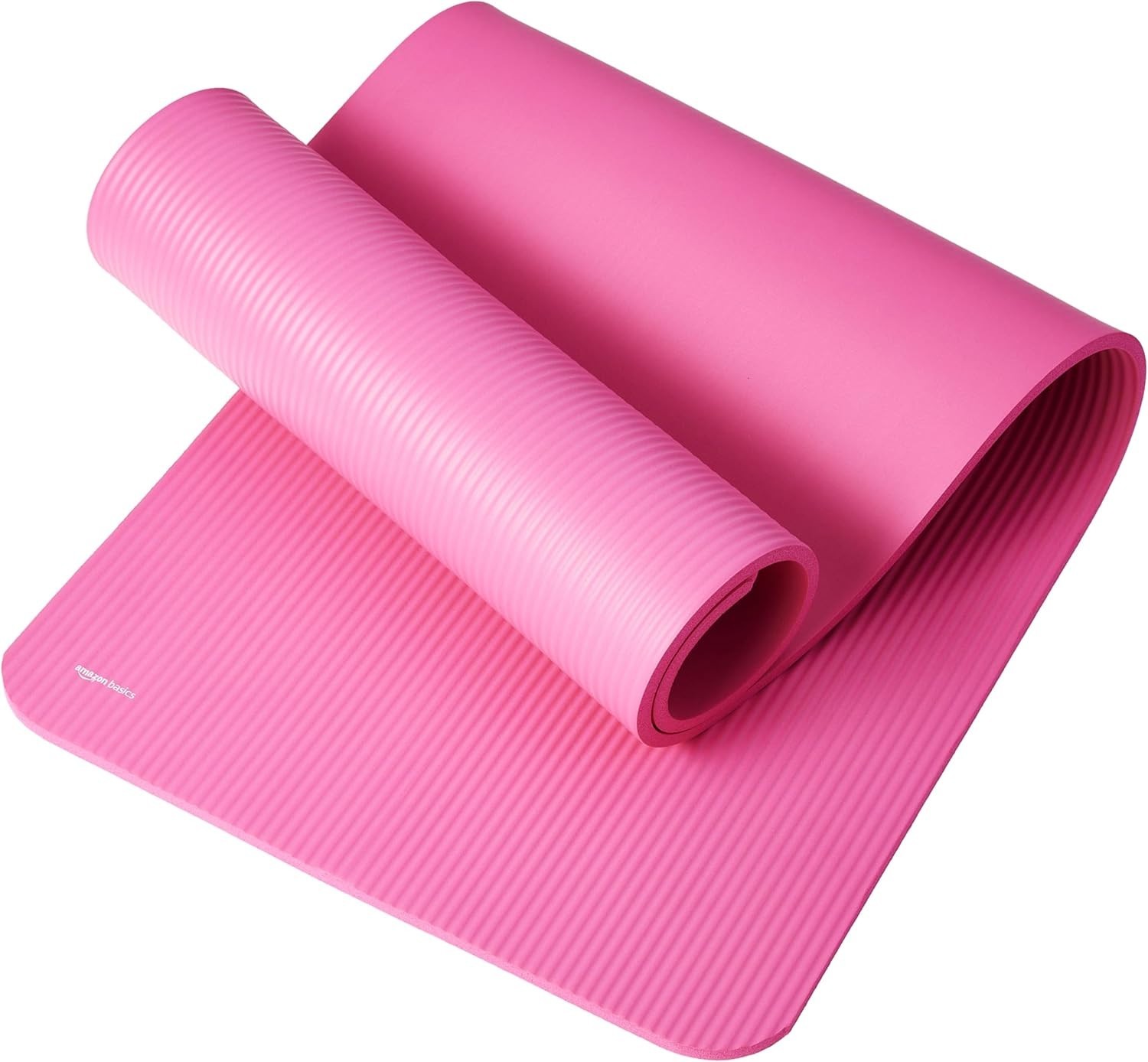 Amazon Basics Pink Extra Thick Exercise Yoga Mat with Carrying Strap 74&Prime;L X 24&Prime;W