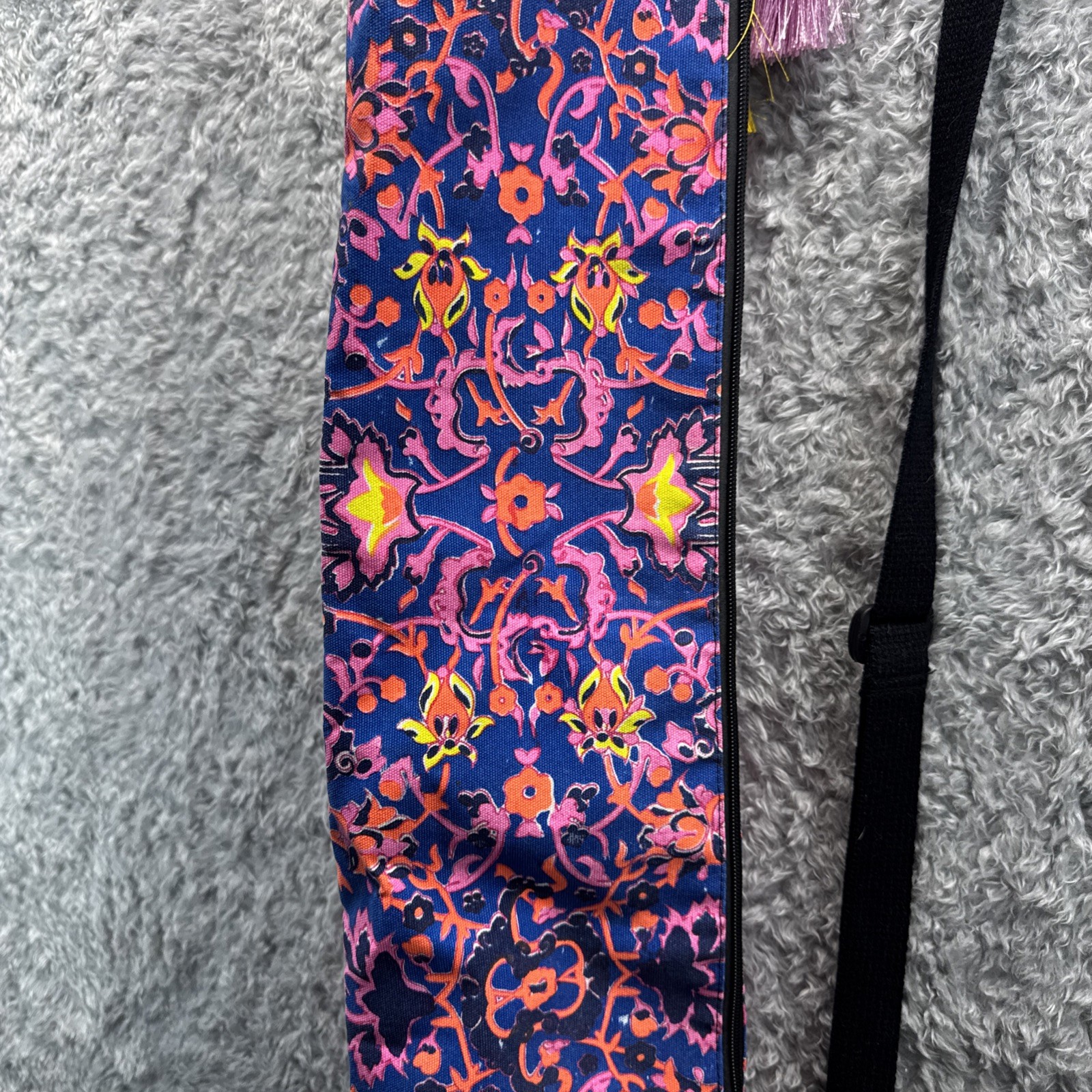 Boho Yoga Mat Bag Floral Tassel Strap Pink Blue Festival Gypsy Hippie Carrier