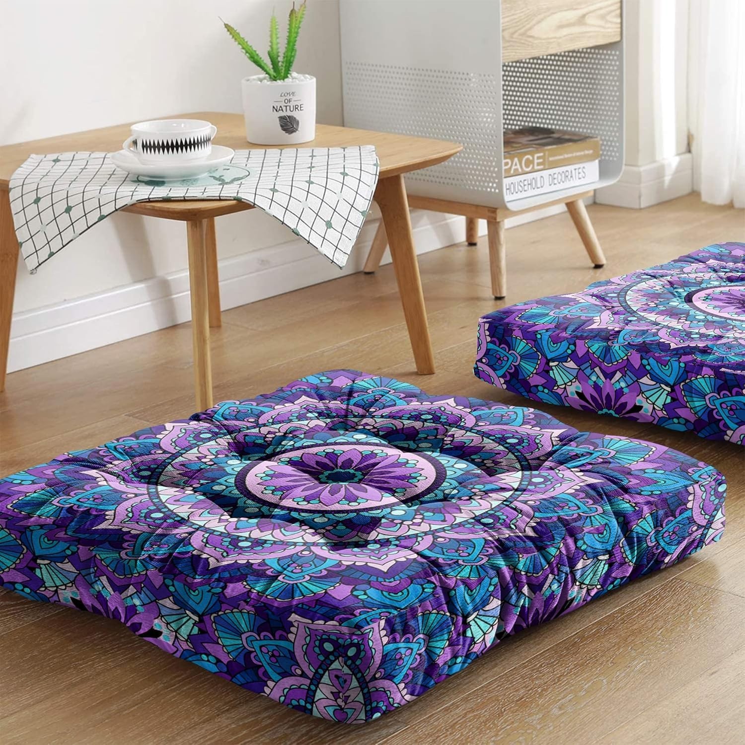 Mandala Meditation Cushion, Boho Meditation Mat, Meditation Pillows for Sitting