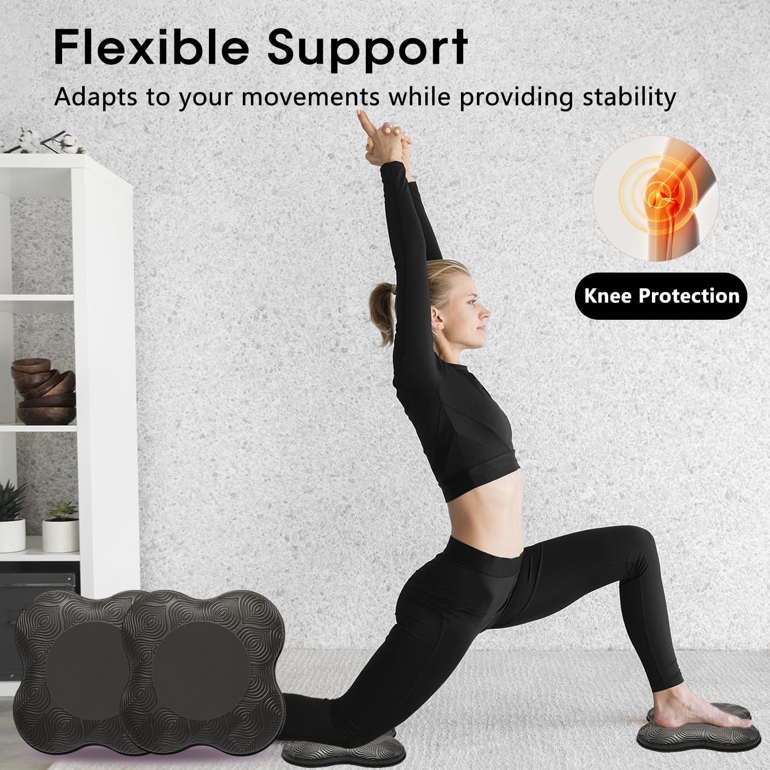 2 Pack Yoga Knee Pads Mat Set – Extra Thick Foam Kneeling Pad Cushion for Knees,