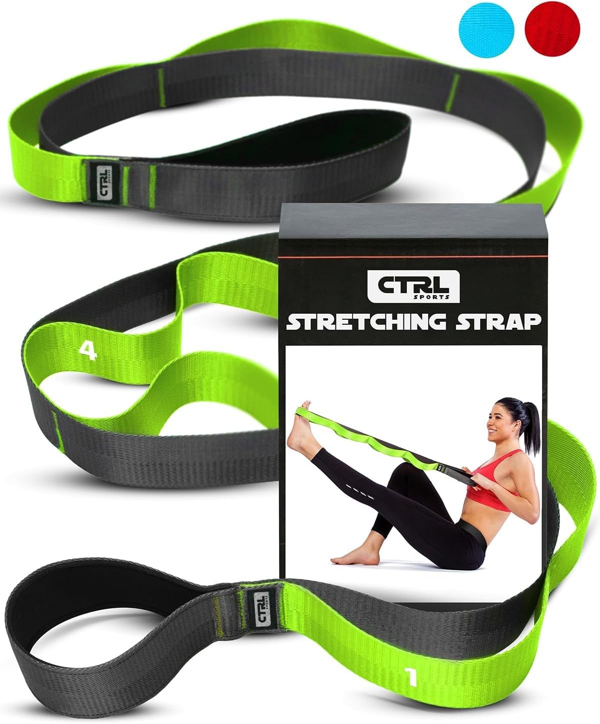 Multifunctional Yoga & Therapy Stretch Strap with Loops