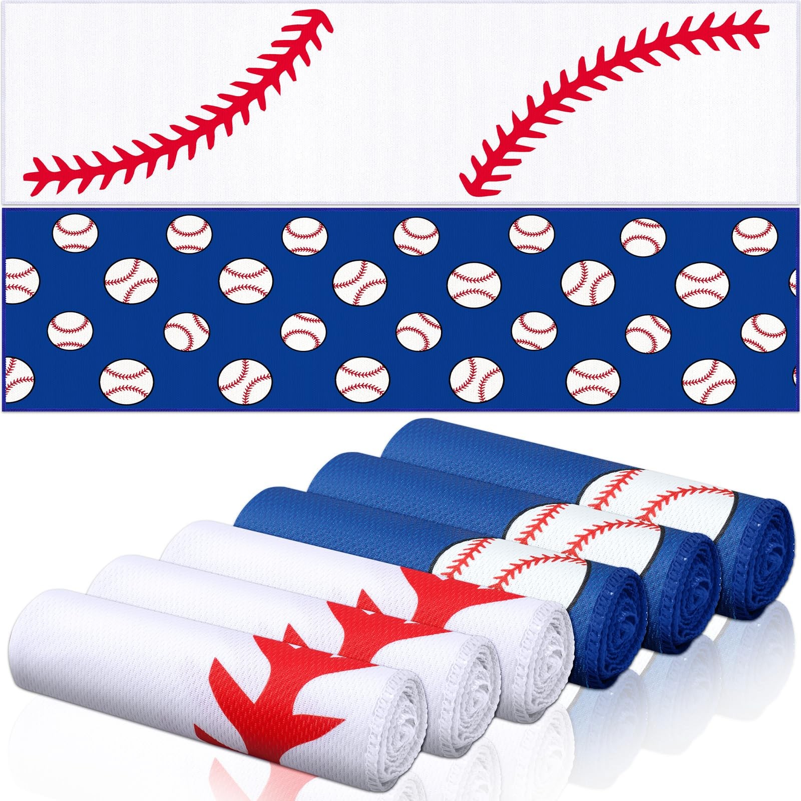 FuWeave 6 Pcs Sports Cooling Towels Baseball 40 x 12 Inch,