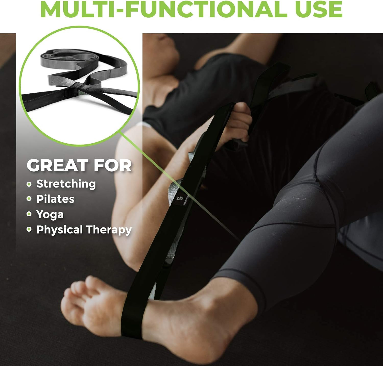 Stretching Strap for Physical Therapy, 12 Multi-Loop Stretch