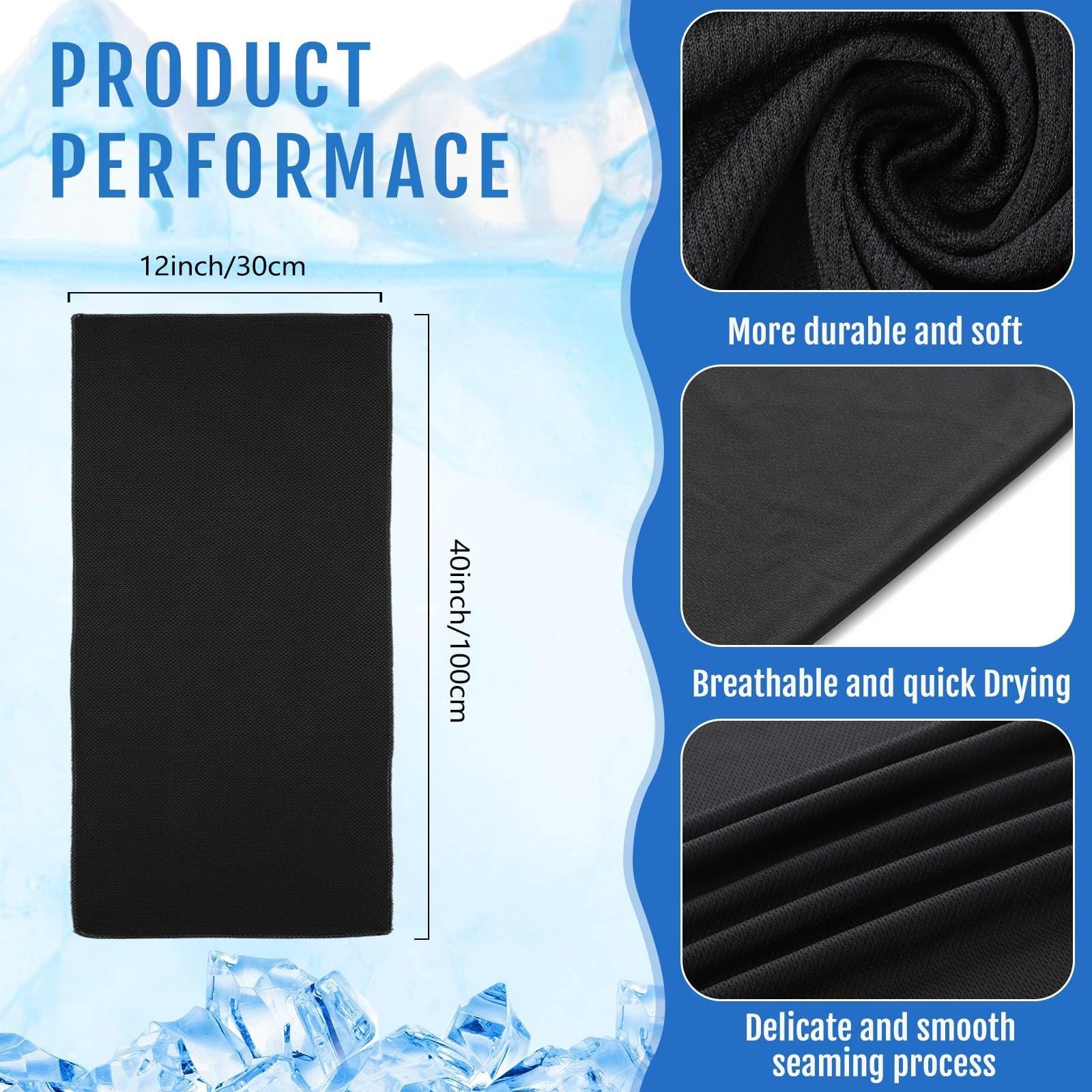 Hosuly 6 Pack Cooling Towels 40&Prime; x 12&Prime; Sport Towels, Cooling Rag for Neck and…