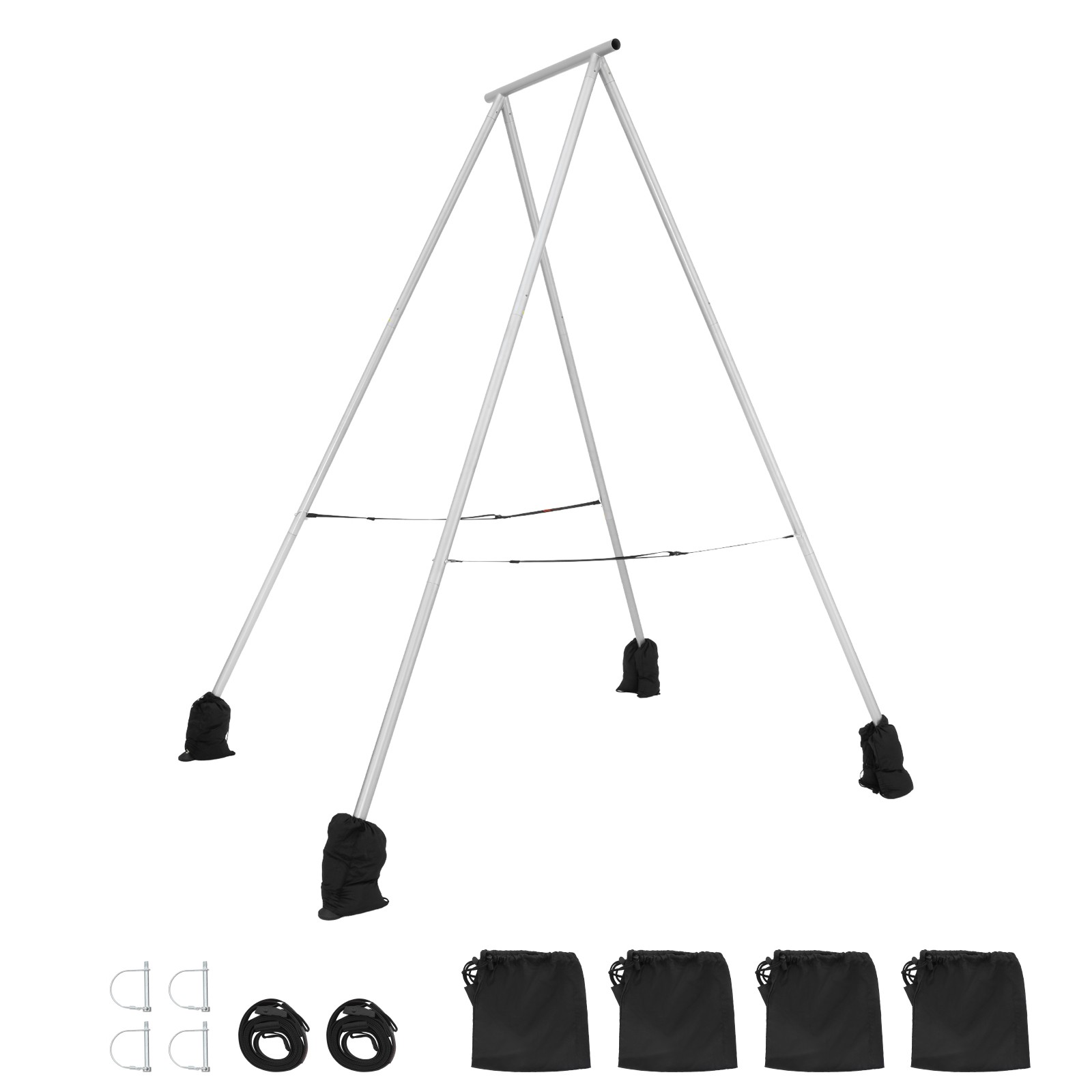 9.6ft Yoga Swing Frame Aerial Silk Stand 551 lbs Non-Slip Base Detachable