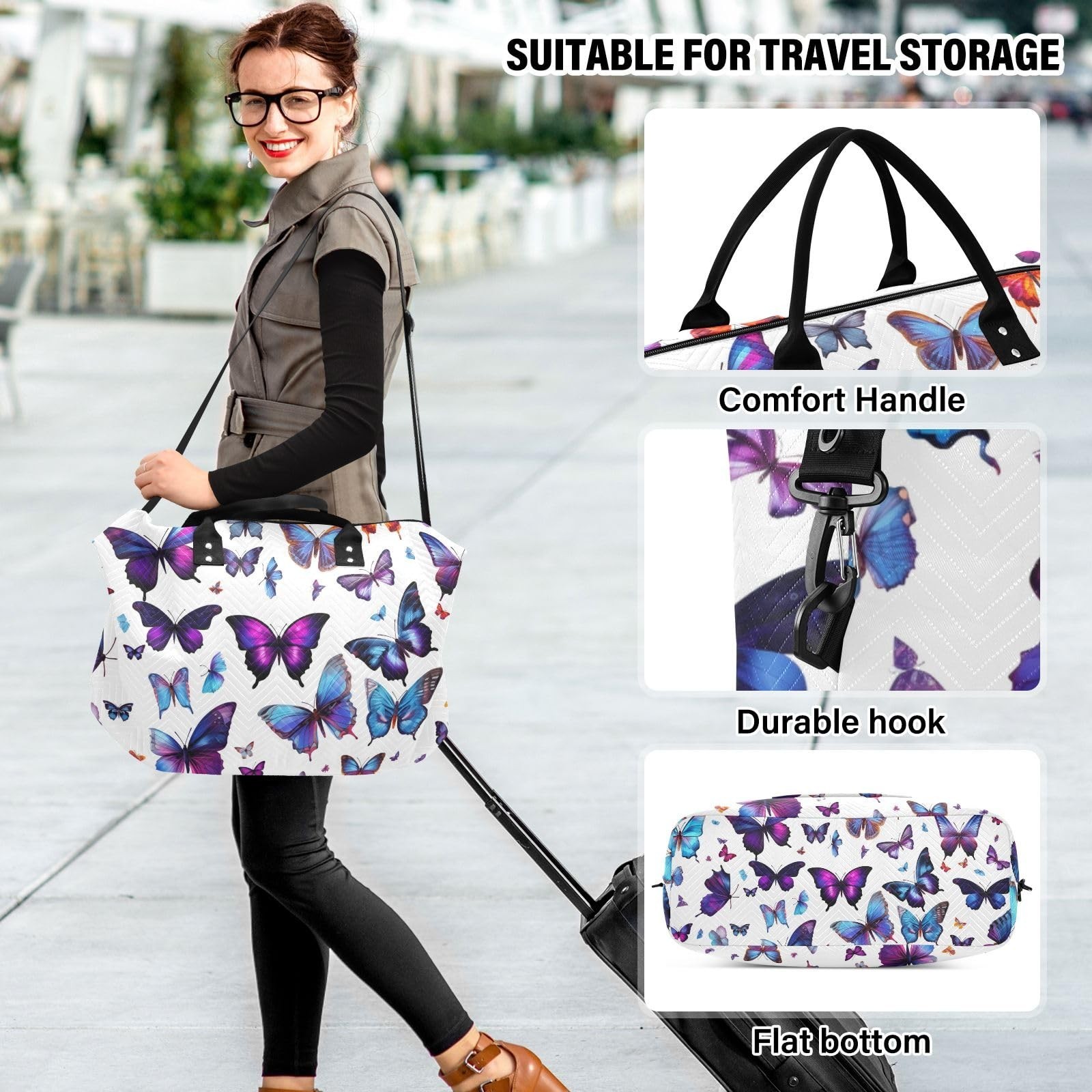Beautiful Butterflies Travel Duffle Bag Gym Yoga Carry on Bags for Men Women …
