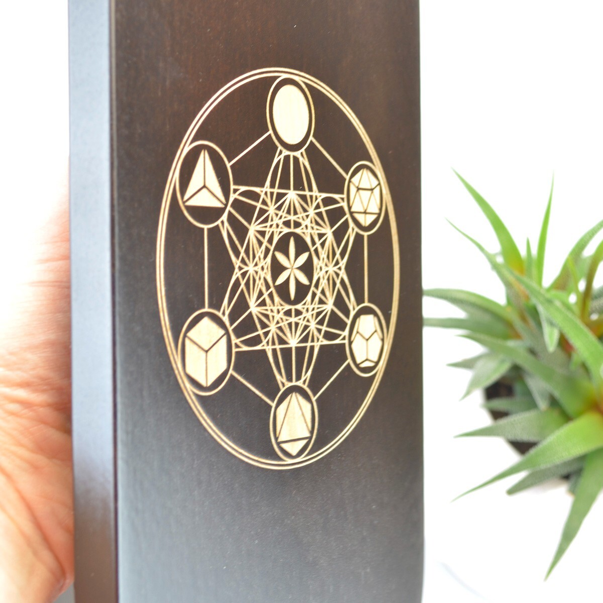 Sadhu Board « Metatron&rsquo;s cube & Lotus » Copper Nails 10 mm/0.4 inch