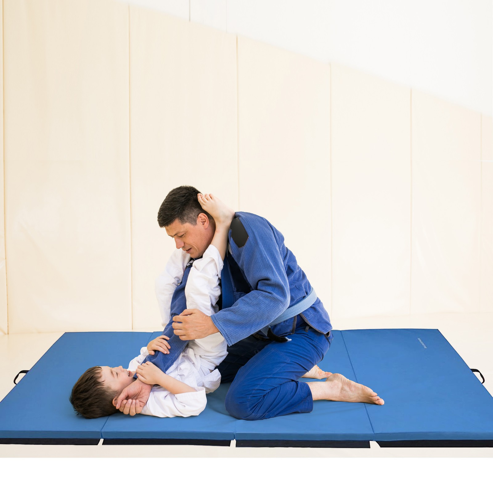 BalanceFrom Fitness 120 x 48&Prime; All Purpose Folding Gymnastics Exercise Mat, Blue