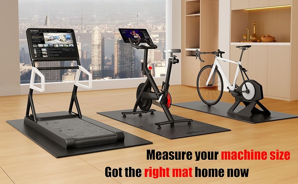 Bike Mat Compatible with Peloton Bike,Elliptical,Treadmill Mat, 6mm Thick, Under