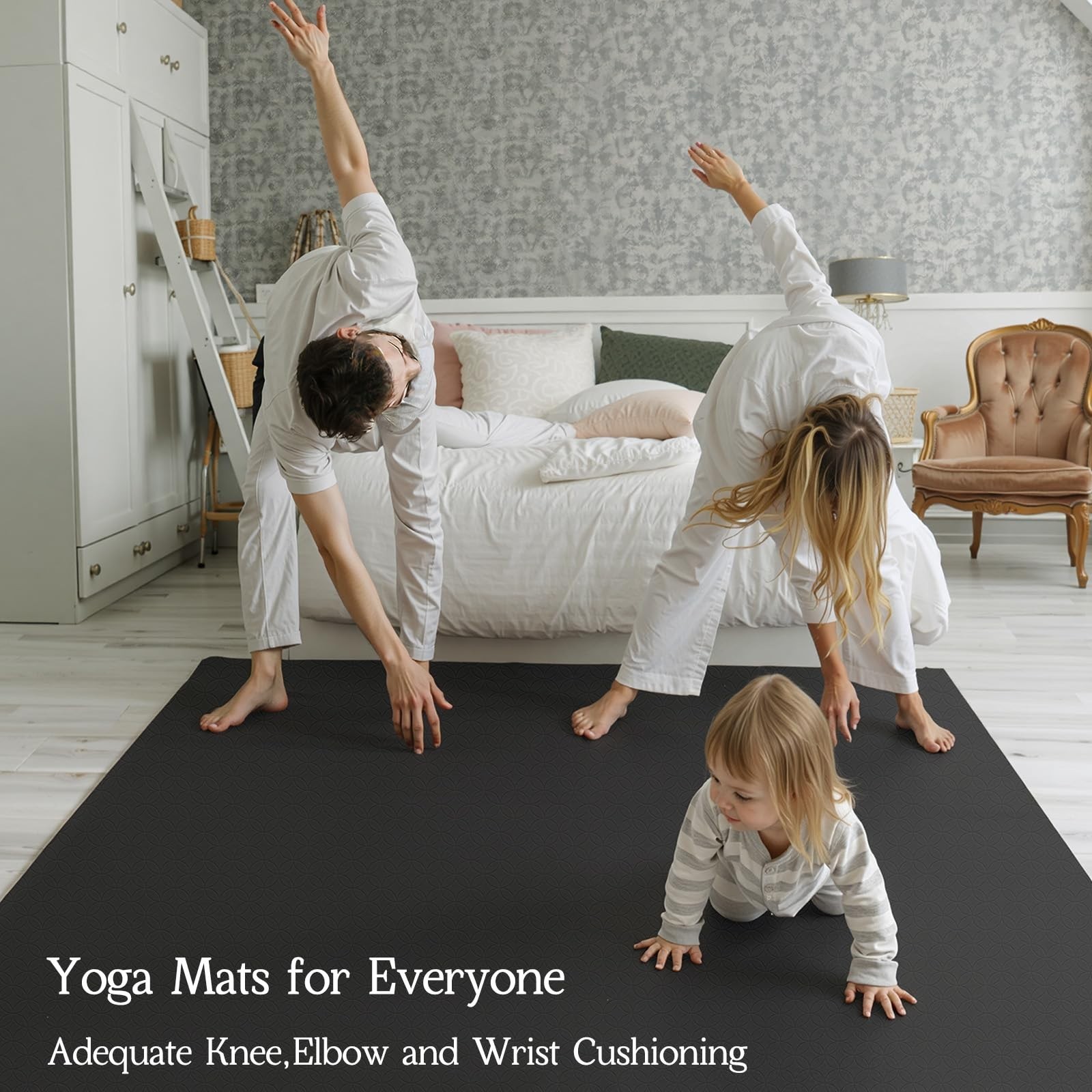 Extra Large Non-Slip Yoga Mat – Thick Durable Exercise Mat for Home Workout, Pil
