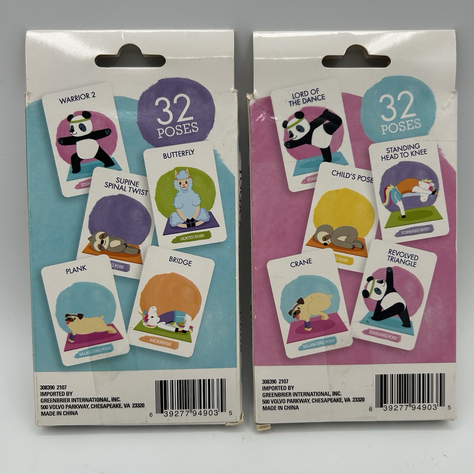 Yoga Activity Cards Beginner & Advanced 32 Poses Each Set (2 Sets)