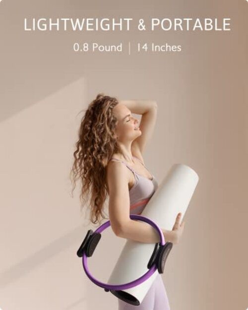 Pilates Ring Set – 14&Prime; Anti-Deformation Magic Circle with Padded Purple