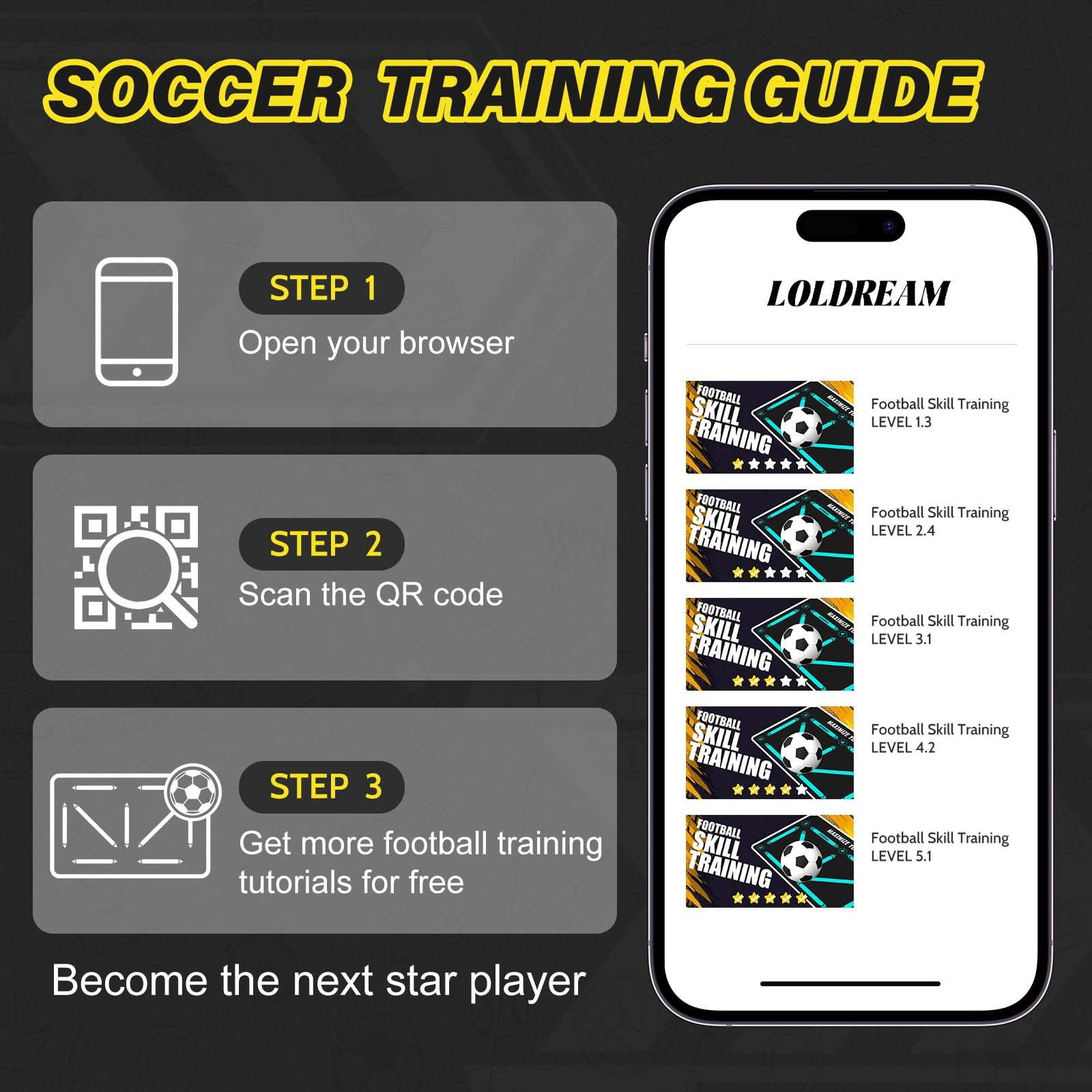 Soccer Training Mat With Technique Video Medium, Tech Style